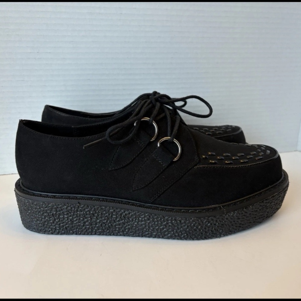 Mudd Black Platform Chunky Lace Up Women’s Shoes, Size 7.5 M - Picture 4 of 10